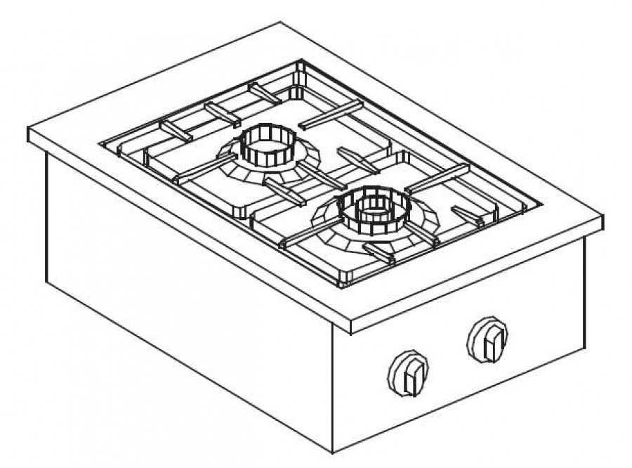 Gasherd 2-flammig, 2×3,5 kW, 7 kW gesamt, Tischgerät Gasherd 2-flammig, 2×3,5 kW, 7 kW gesamt, Tischgerät