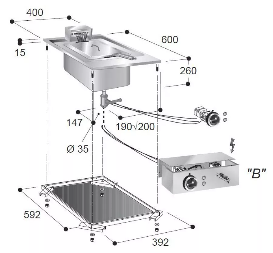 10 L Elektro-Fritteuse – 7,25 kW & 13 kg/h Förderleistung 10 L Elektro-Fritteuse – 7,25 kW & 13 kg/h Förderleistung