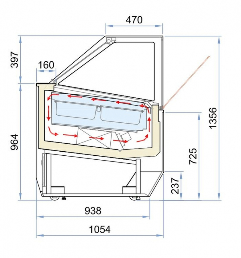 Speiseisvitrine Millenium 24 – 24x5 Ltr Eisvitrine