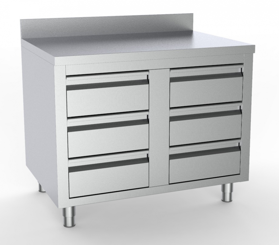 700 werktafel 6 laden opstaande rand 1000