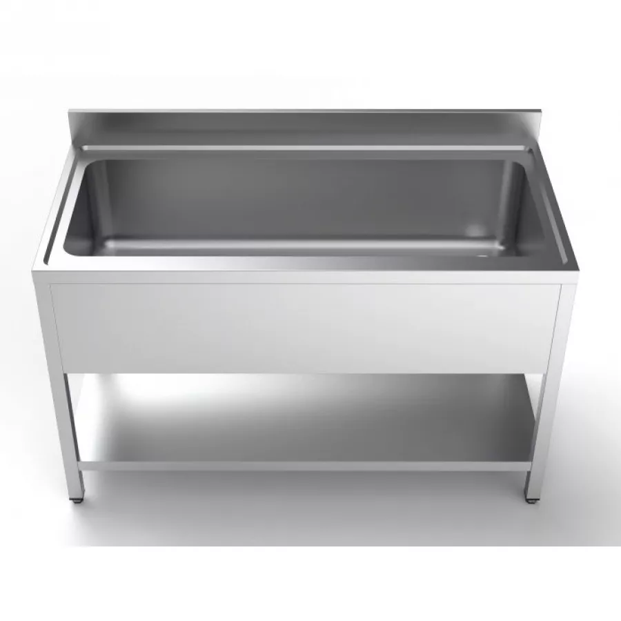 Spültisch 1400 Edelstahl 430 – Becken 1280x510x300 mm Spültisch 1400 Edelstahl 430 – Becken 1280x510x300 mm