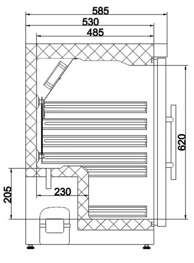 Combisteel Lagerkühlschrank klein 1 Glastür weiß | 130 Liter | B600 x T585 x H855 mm