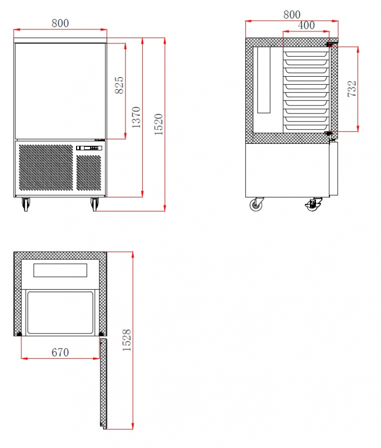 Schnellkühler 5x GN 1/1 – +80 °C auf -18 °C – Edelstahl Schnellkühler 5x GN 1/1 – +80 °C auf -18 °C – Edelstahl