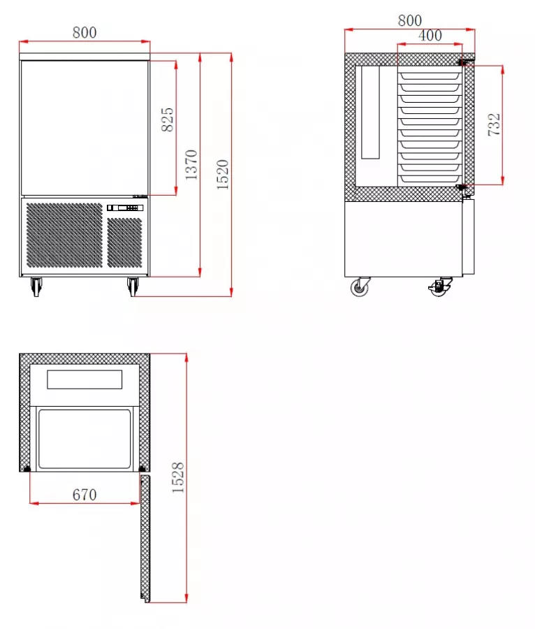 Schnellkühler 5x GN 1/1 – +80 °C auf -18 °C – Edelstahl Schnellkühler 5x GN 1/1 – +80 °C auf -18 °C – Edelstahl