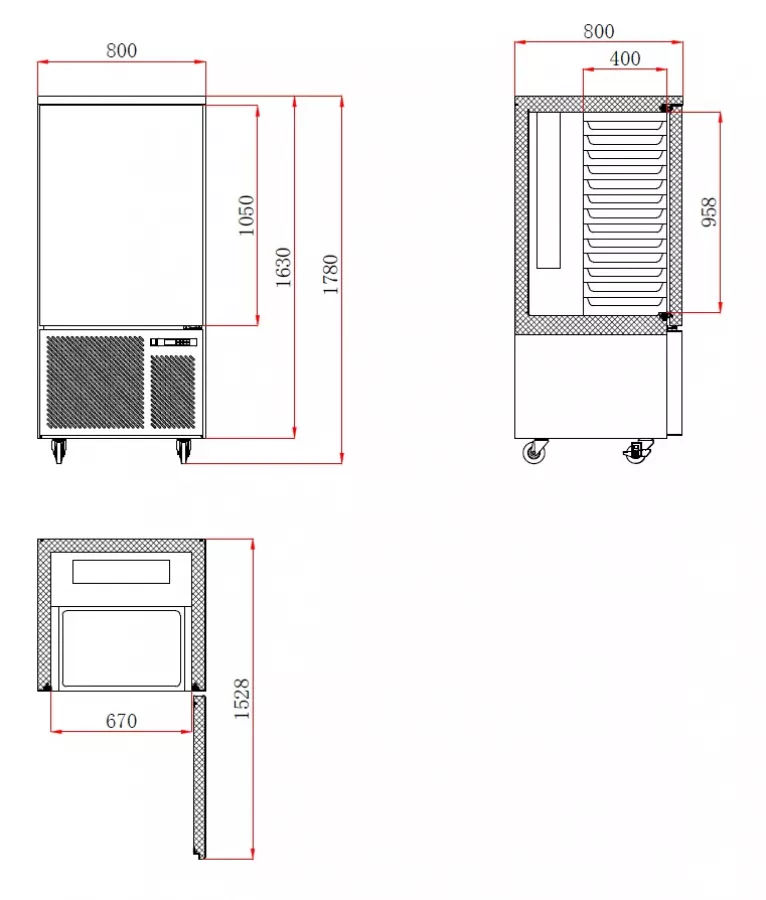 Schnellkühler 9x GN 1/1 – +80 °C auf -18 °C – Edelstahl Schnellkühler 9x GN 1/1 – +80 °C auf -18 °C – Edelstahl