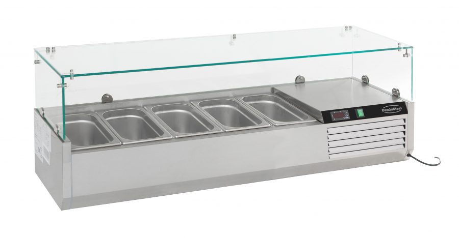 Opzetvitrine 1/4 Gn X 5