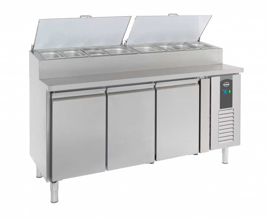 Combisteel 3-türiger GN Edelstahl Saladette 1795 mm