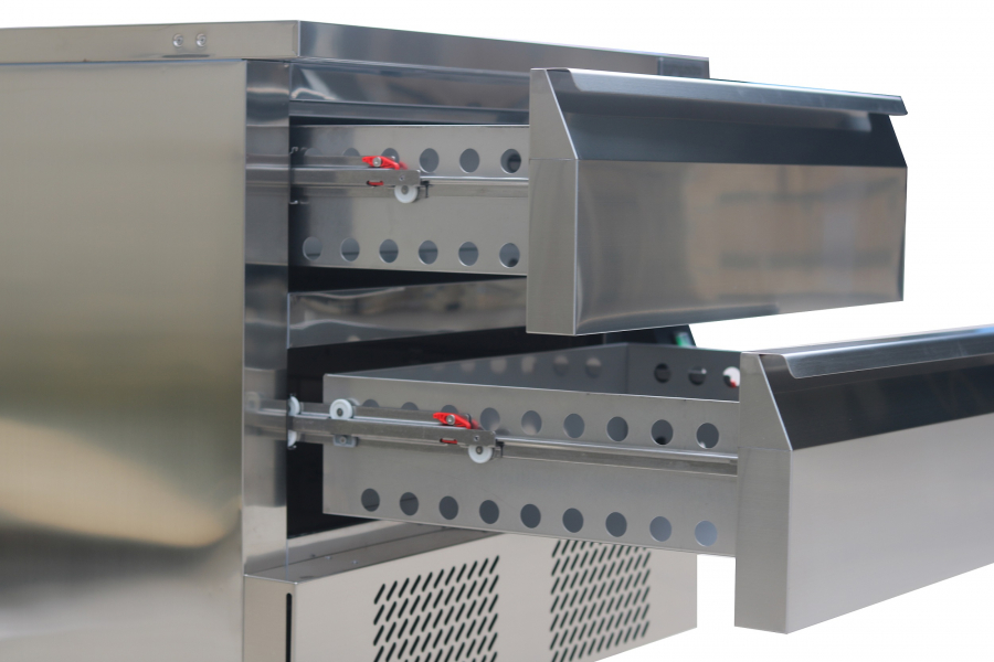 Koel-/diepvrieskast 2 laden 4X 1/1GN roestvrij staal | +1/+4°C / -18/-21°C | 905x700x865 mm