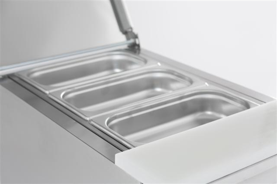 Compacte saladeette 109L van roestvrij staal met GN 1/1