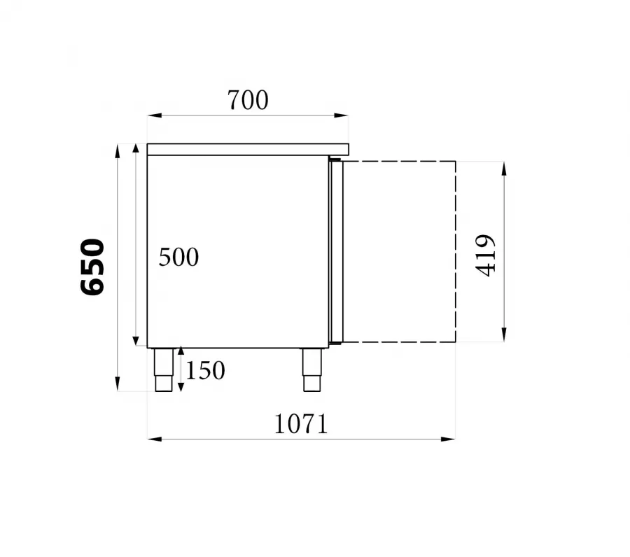 Kühltisch 650 Hoch 2 Türen
