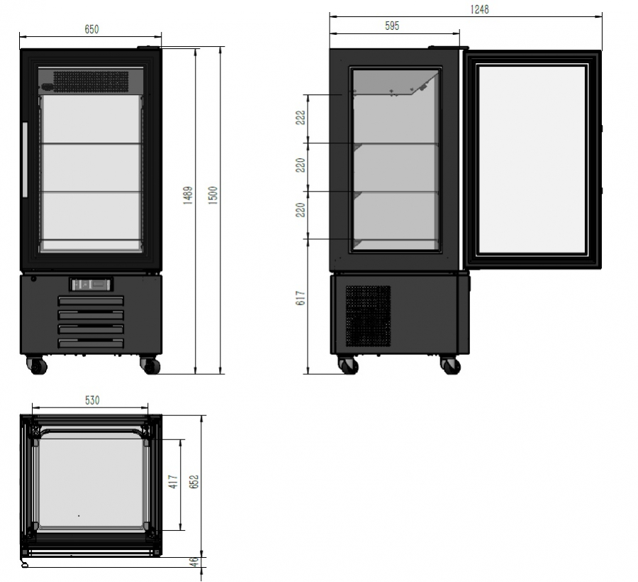 Gekühltes Gebäckvitrine 1500