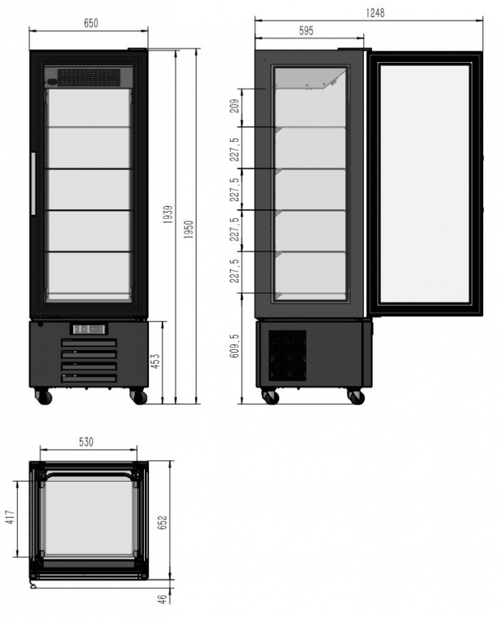 Gekühltes Gebäckvitrine 1950