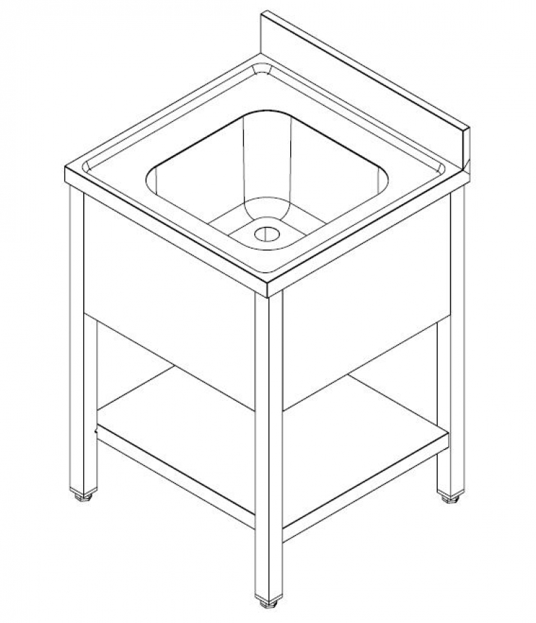 700 Spültisch Grundboden Demontabel 1 Mitte 700