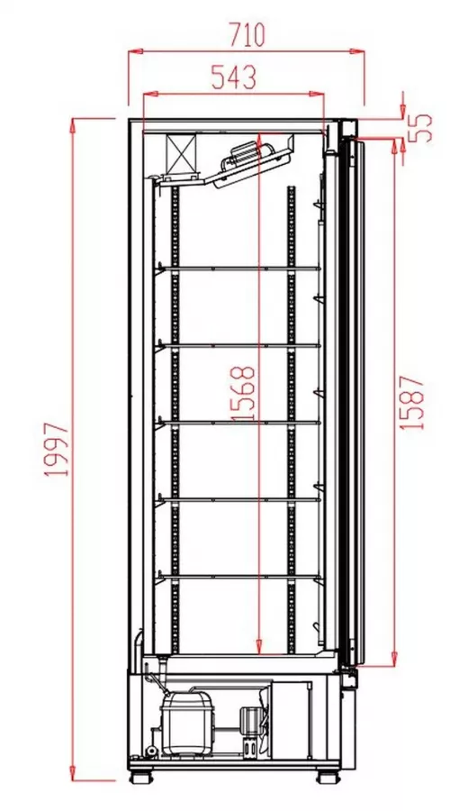 Tiefkühlschrank 1 Glastür Jde-600F