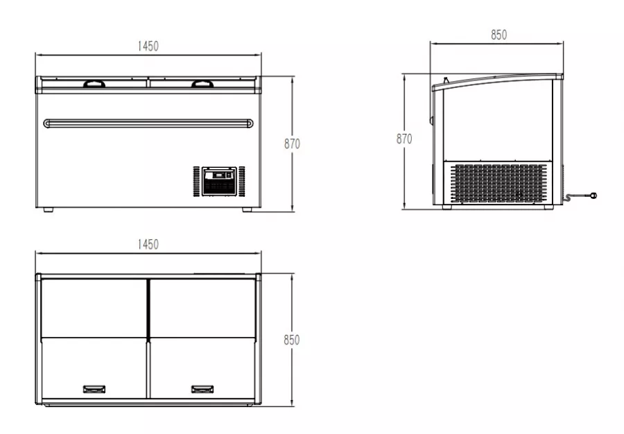 Supermarkt Tiefkühltruhe 2100 – 850 L, automatische Abtauung, LED Supermarkt Tiefkühltruhe 2100 – 850 L, automatische Abtauung, LED
