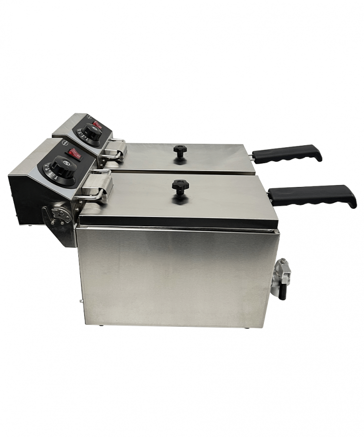Doppelfritteuse 2×4 L – Profi-Tischfritteuse mit zwei Kammern Doppelfritteuse 2×4 L – Profi-Tischfritteuse mit zwei Kammern