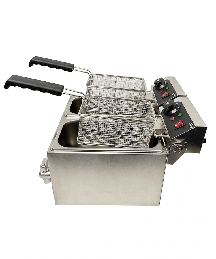 Doppelfritteuse 2×4 L – Profi-Tischfritteuse mit zwei Kammern Doppelfritteuse 2×4 L – Profi-Tischfritteuse mit zwei Kammern