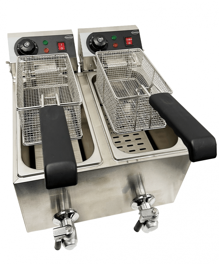 Doppelfritteuse 2×4 L – Profi-Tischfritteuse mit zwei Kammern Doppelfritteuse 2×4 L – Profi-Tischfritteuse mit zwei Kammern