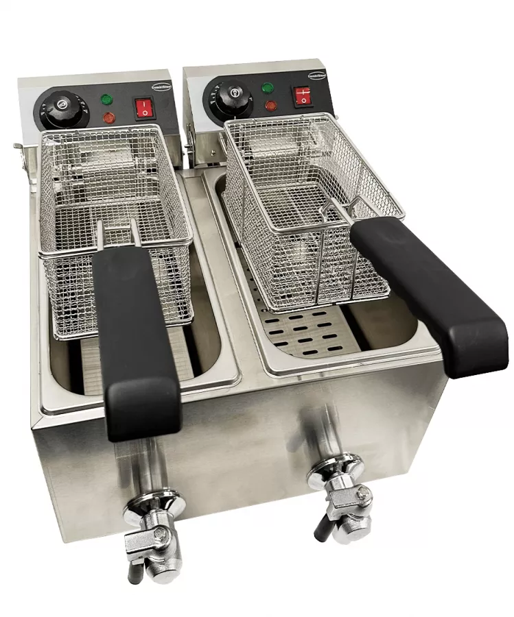 Doppelfritteuse 2×4 L – Profi-Tischfritteuse mit zwei Kammern Doppelfritteuse 2×4 L – Profi-Tischfritteuse mit zwei Kammern