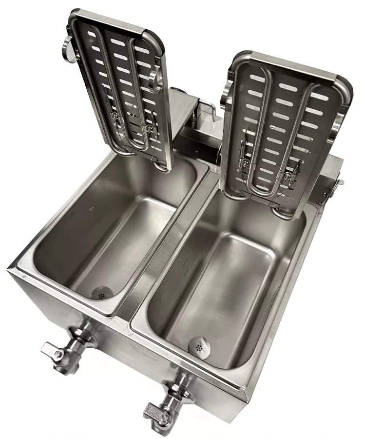 Doppelfritteuse 2×4 L – Profi-Tischfritteuse mit zwei Kammern Doppelfritteuse 2×4 L – Profi-Tischfritteuse mit zwei Kammern