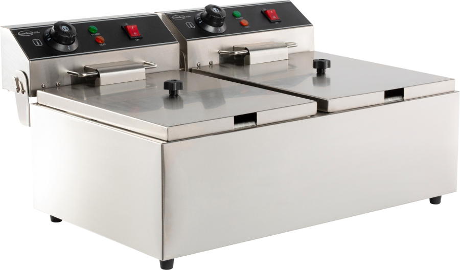 Elektrische tafelfriteuse 2X6 L
