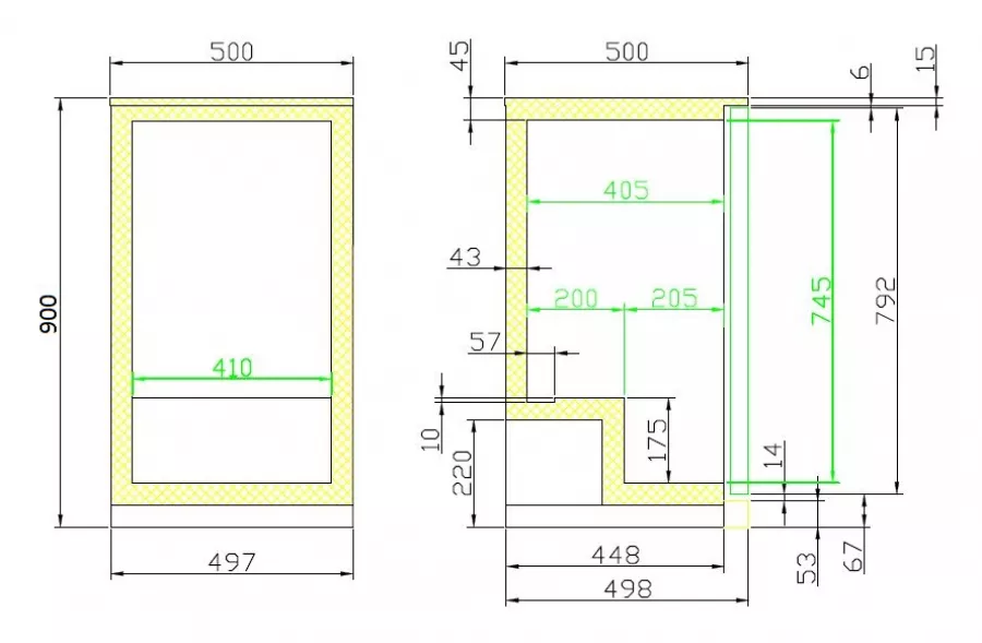 Barkühler Schwarz 1 Tür