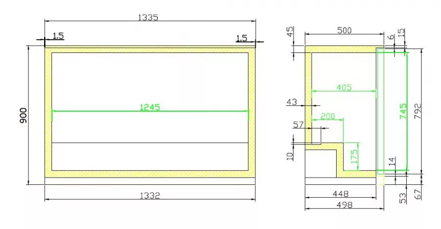 Barkühler Schwarz 3 Türen