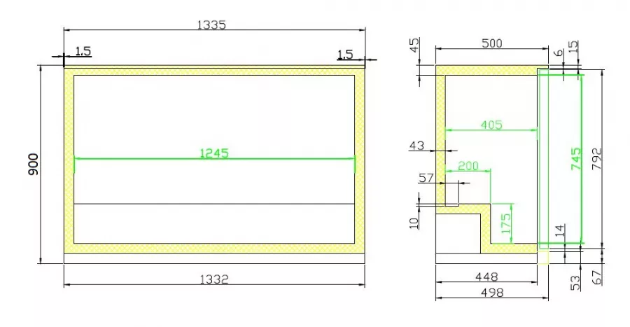 Barkühler Schwarz 3 Schiebetüren