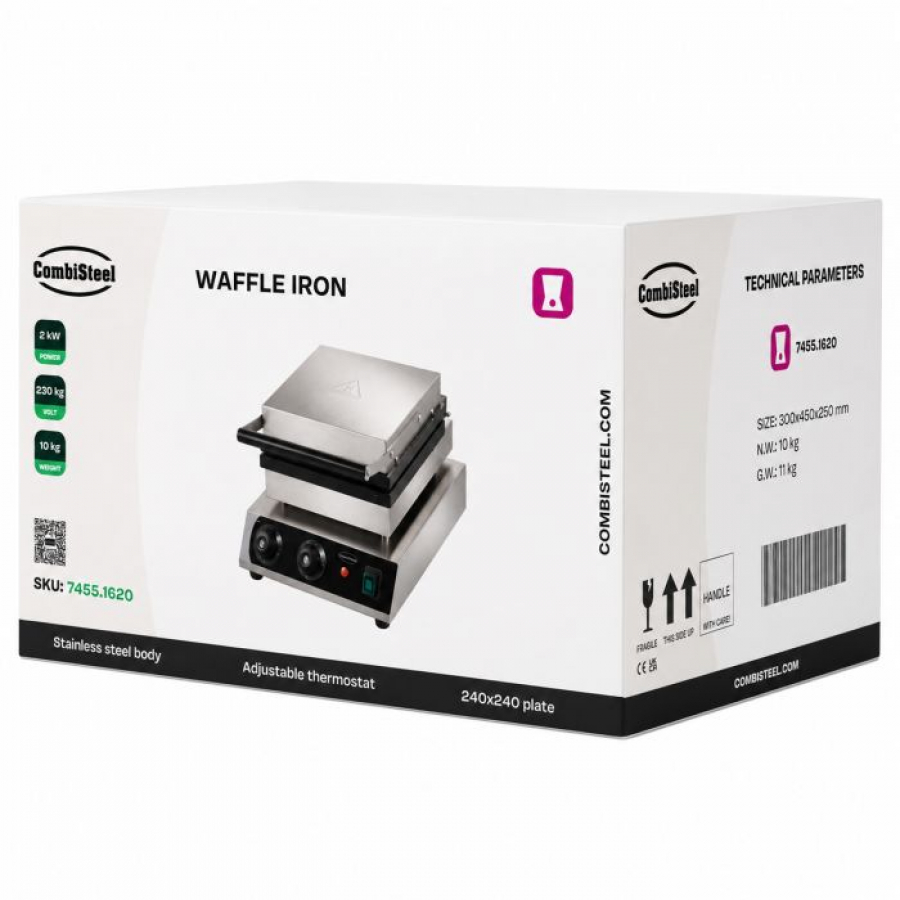 Waffeleisen 2 kW Edelstahl