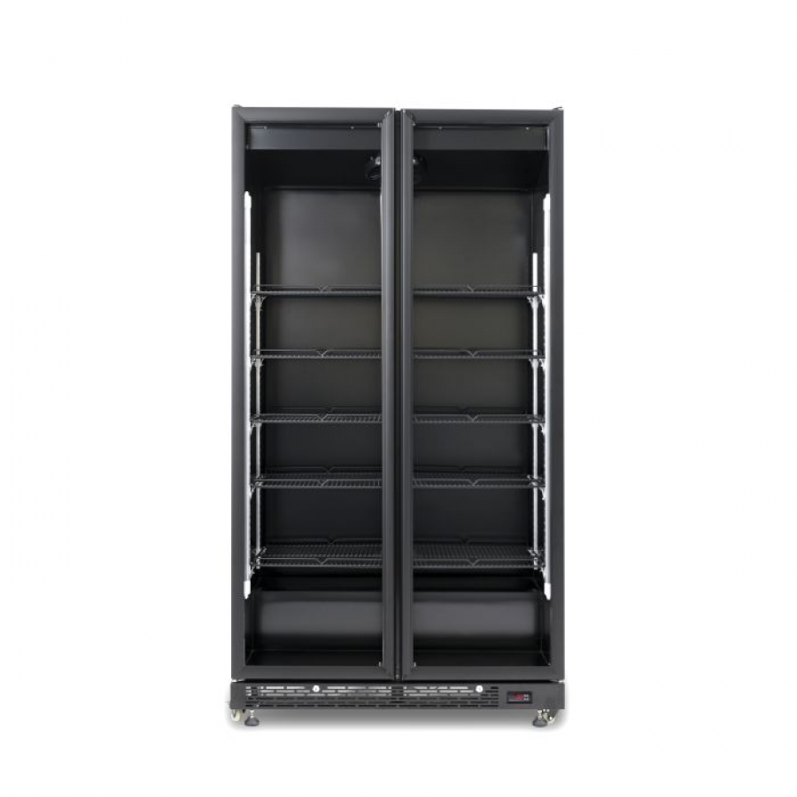 KÜHLSCHRANK 2 GLASTÜREN SCHWARZ NAP-850