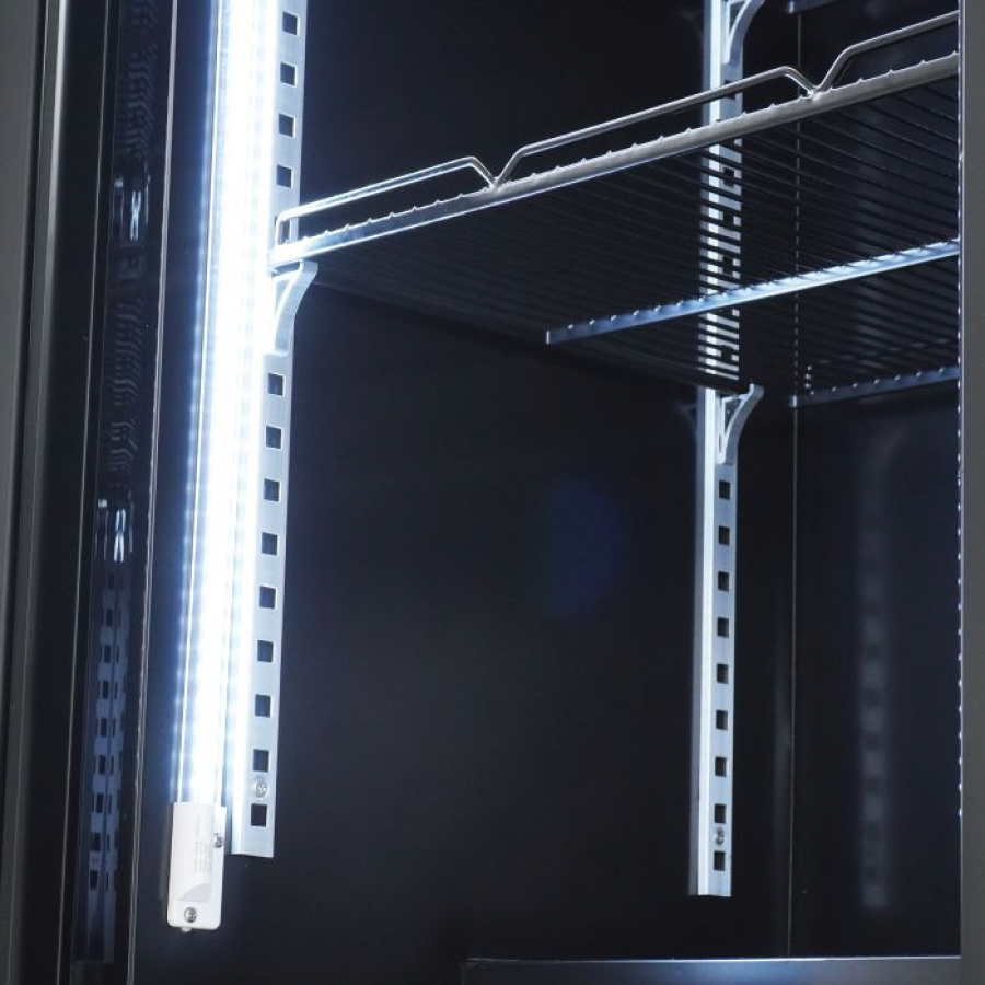 KÜHLSCHRANK 2 GLASTÜREN SCHWARZ NAP-850