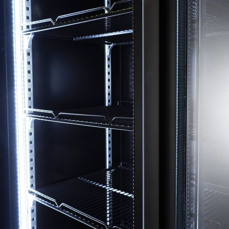 KÜHLSCHRANK 2 GLASTÜREN SCHWARZ NAP-850
