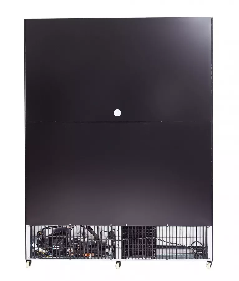 Gewerbekühlschrank mit 3 Glastüren – Schwarz – mit Glasheizung & LED Gewerbekühlschrank mit 3 Glastüren – Schwarz – mit Glasheizung & LED