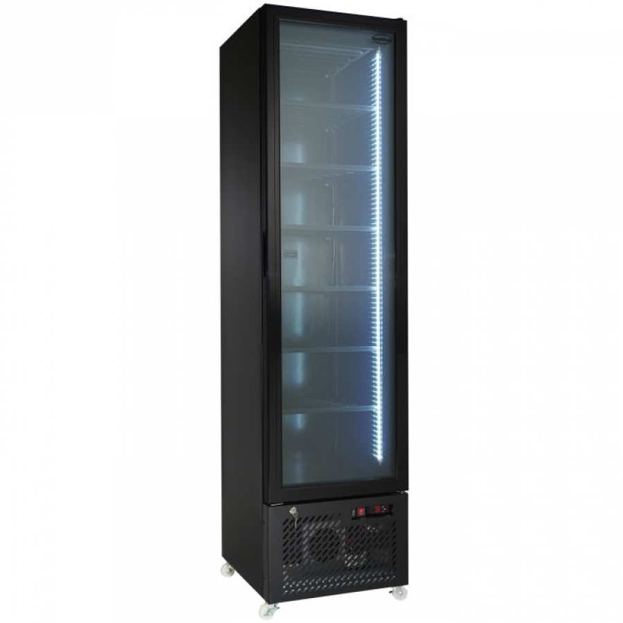 TIEFKÜHLSCHRANK 1 GLASTÜR SCHWARZ NAP-250F