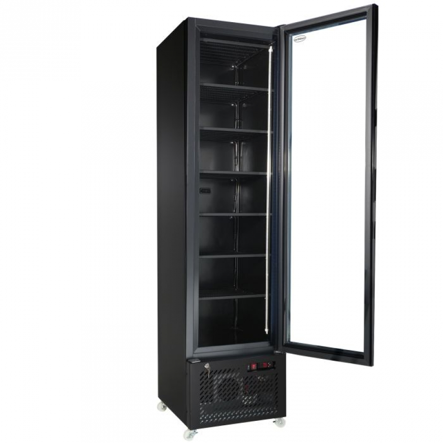 TIEFKÜHLSCHRANK 1 GLASTÜR SCHWARZ NAP-250F