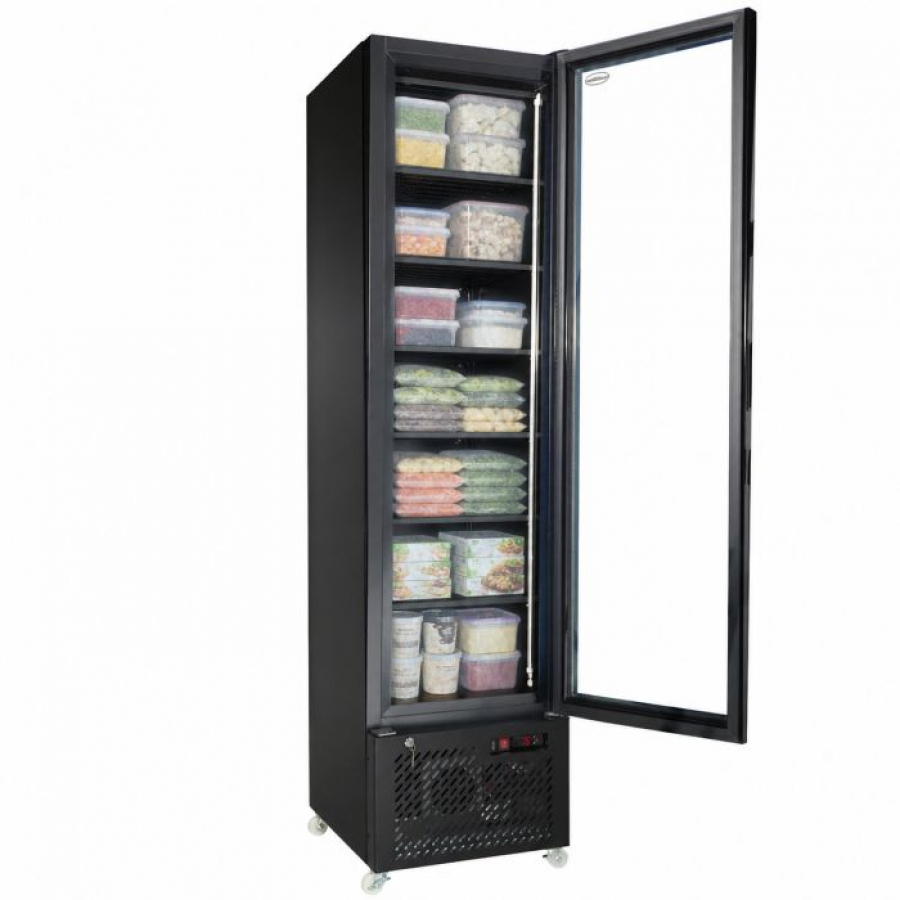 TIEFKÜHLSCHRANK 1 GLASTÜR SCHWARZ NAP-250F