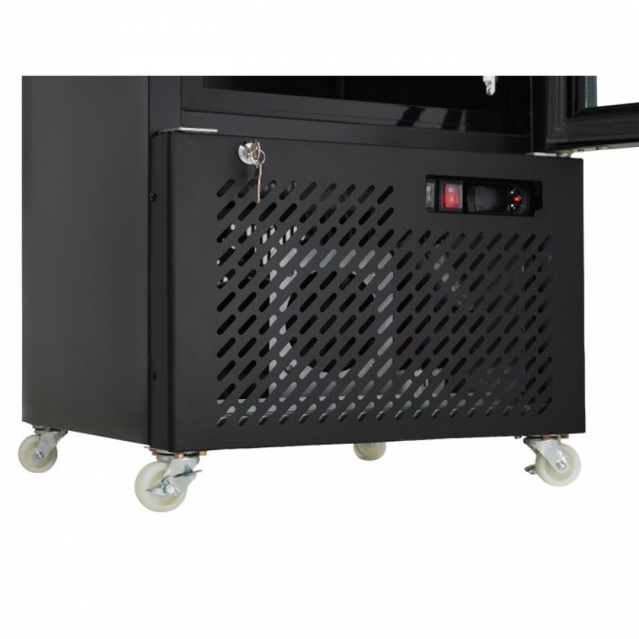 TIEFKÜHLSCHRANK 1 GLASTÜR SCHWARZ NAP-250F