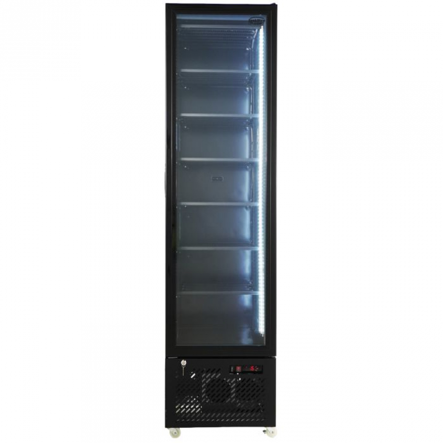 TIEFKÜHLSCHRANK 1 GLASTÜR SCHWARZ NAP-250F