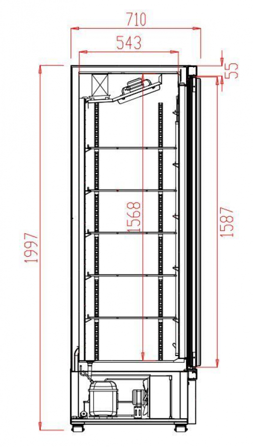 Kühlschrank 4 Glastüren Jde-2025R
