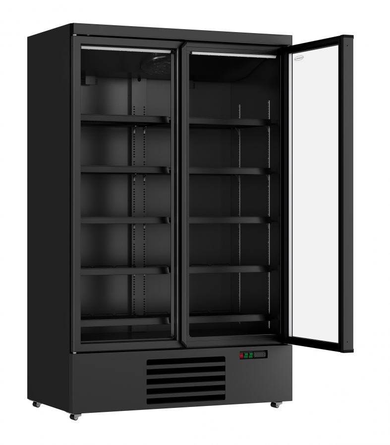 Kühlschrank 2 Glastüren Schwarz Jde-1000R Bl