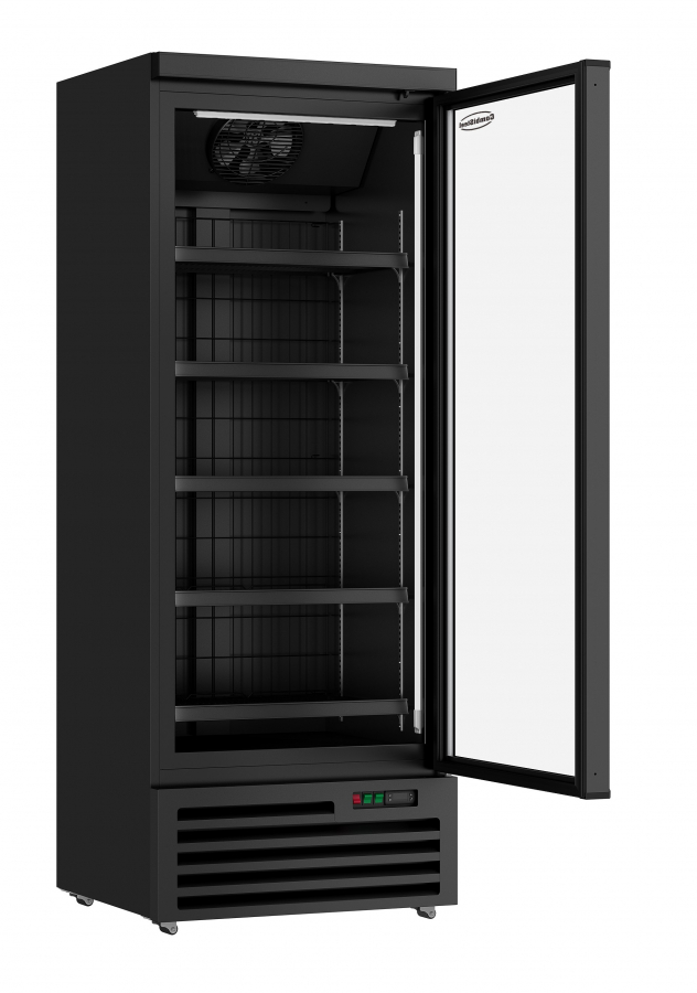 Diepvrieskast 1 glazen deur Zwart Jde-600F Bl
