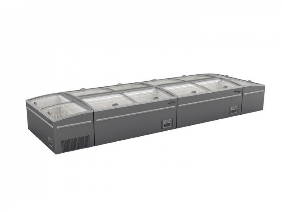 Supermarkt Tiefkühltruhe Grau – 630 L, automatische Abtauung, LED Supermarkt Tiefkühltruhe Grau – 630 L, automatische Abtauung, LED