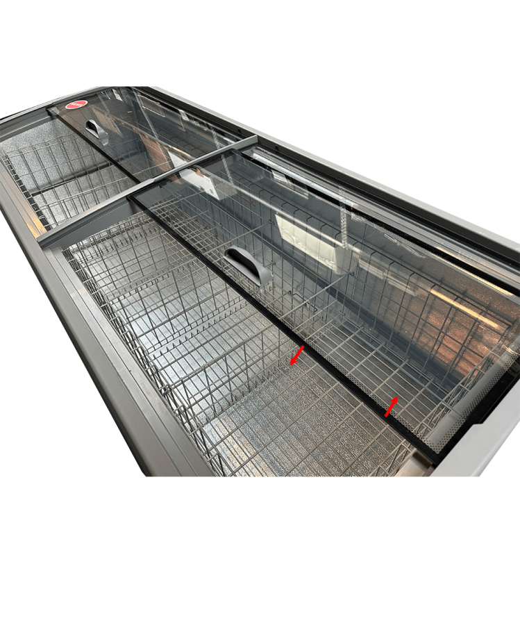 Supermarkt Tiefkühltruhe Grau – 630 L, automatische Abtauung, LED Supermarkt Tiefkühltruhe Grau – 630 L, automatische Abtauung, LED