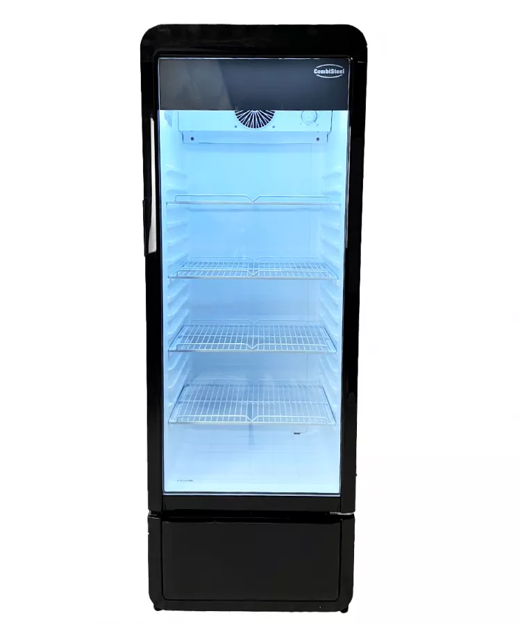 Glastürkühlschrank – 240 L, schwarz, LED, +1 bis +10 °C Glastürkühlschrank – 240 L, schwarz, LED, +1 bis +10 °C
