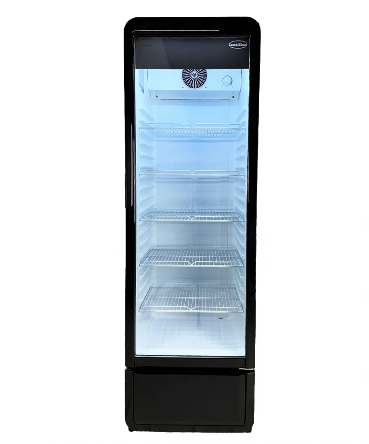 Glastürkühlschrank – 280 L schwarz, LED, +1 bis +10 °C