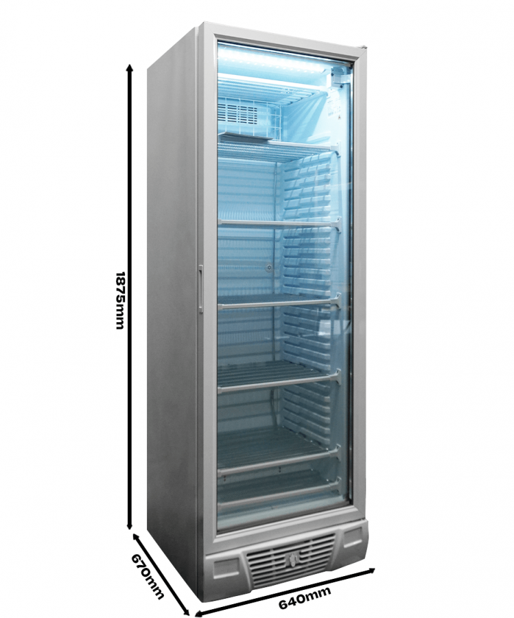 Diepvrieskast 1 glazen deur 382L | Vrijstaand | 640x670x1875 mm