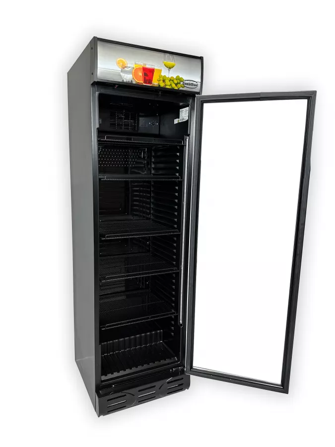 Kühlschrank 1 Glastür Schwarz