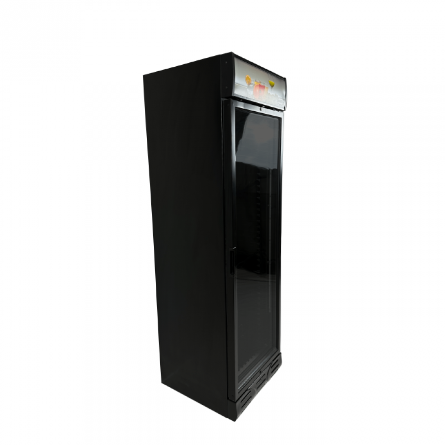 Kühlschrank 382 Liter Glastür Schwarz
