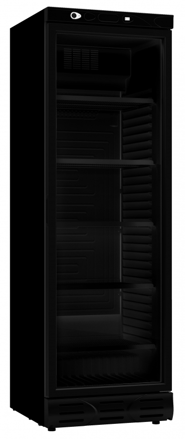 Kühlschrank 1 Glastür 382L Schwarz - Keine Canopy - Gastrohot