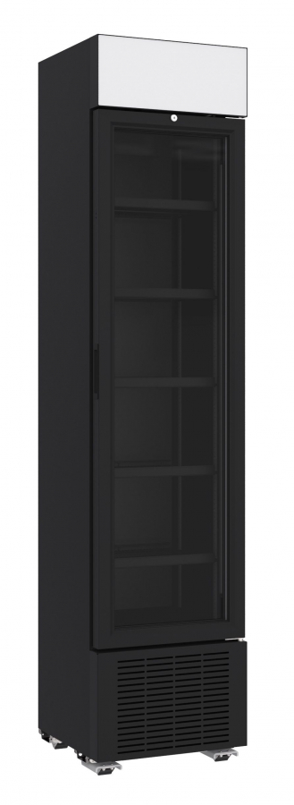 Glastürkühlschrank 232 l – LED, abschließbar, schwarz